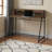 Nikko Brown Finish Computer Desk With Hutch And Black Metal Leg, 39.11" H X 47.01" W X 23.5" D