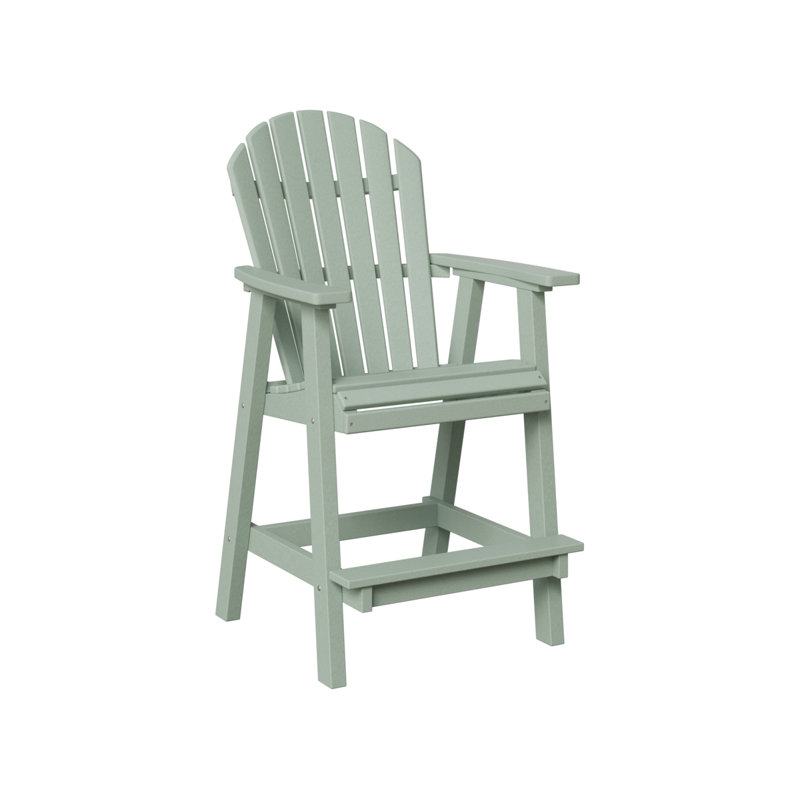 Comfo Back Outdoor Bar Stool, Seafoam