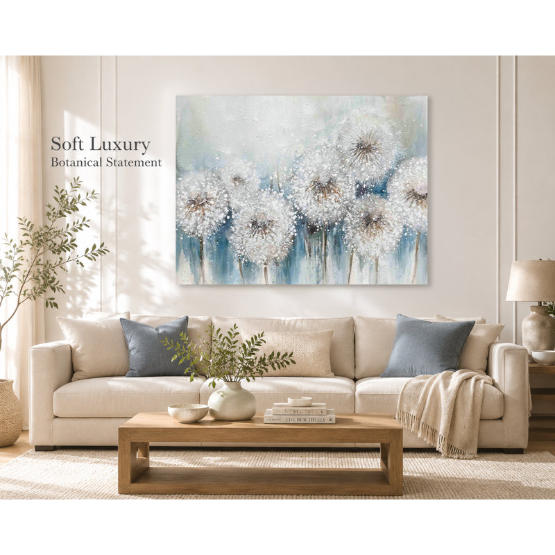 Art mural sur toile Whissical Dandelion Botanical, H 36 po x l 48 po