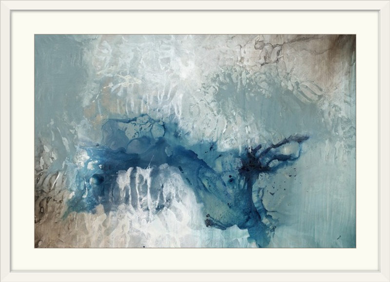 «Seafoam Rising», reproduction d'art Byrum, H 28 po x l 38 po x P 1 po, Cadre blanc