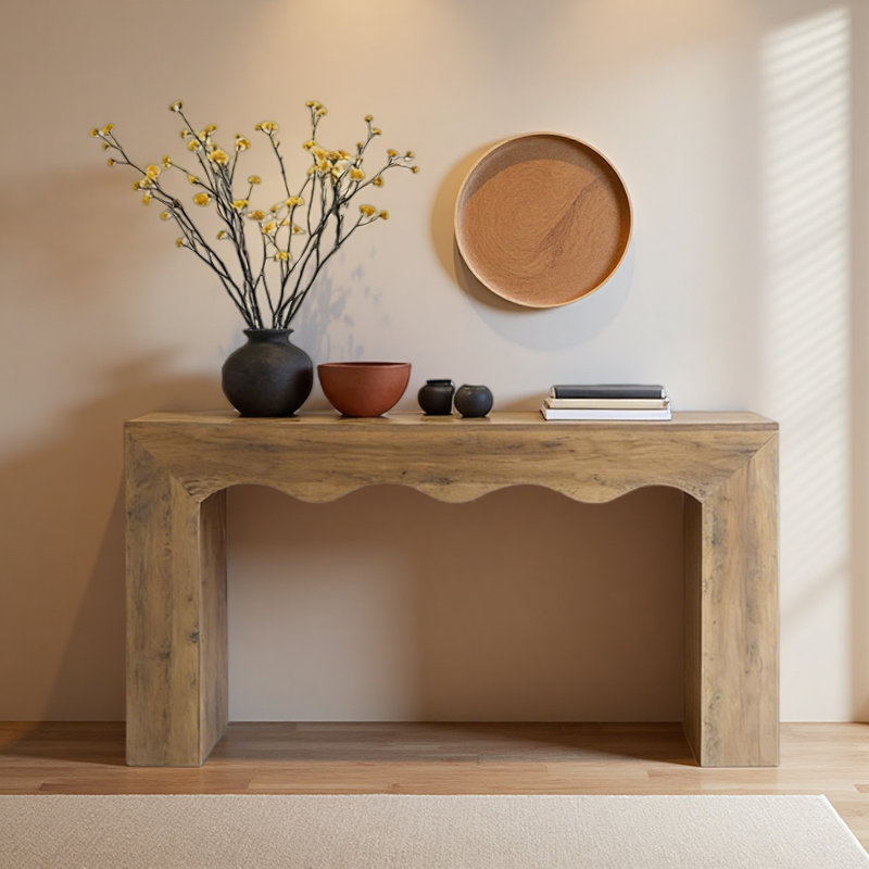 Table de canapé stable, console rustique, table d'appoint, 34 po H x 47 po L x 16 po P, Brun