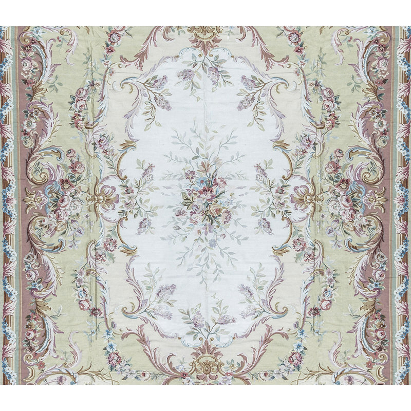 Renaissance Aubusson Flatweave Wool Oriental Area Rug