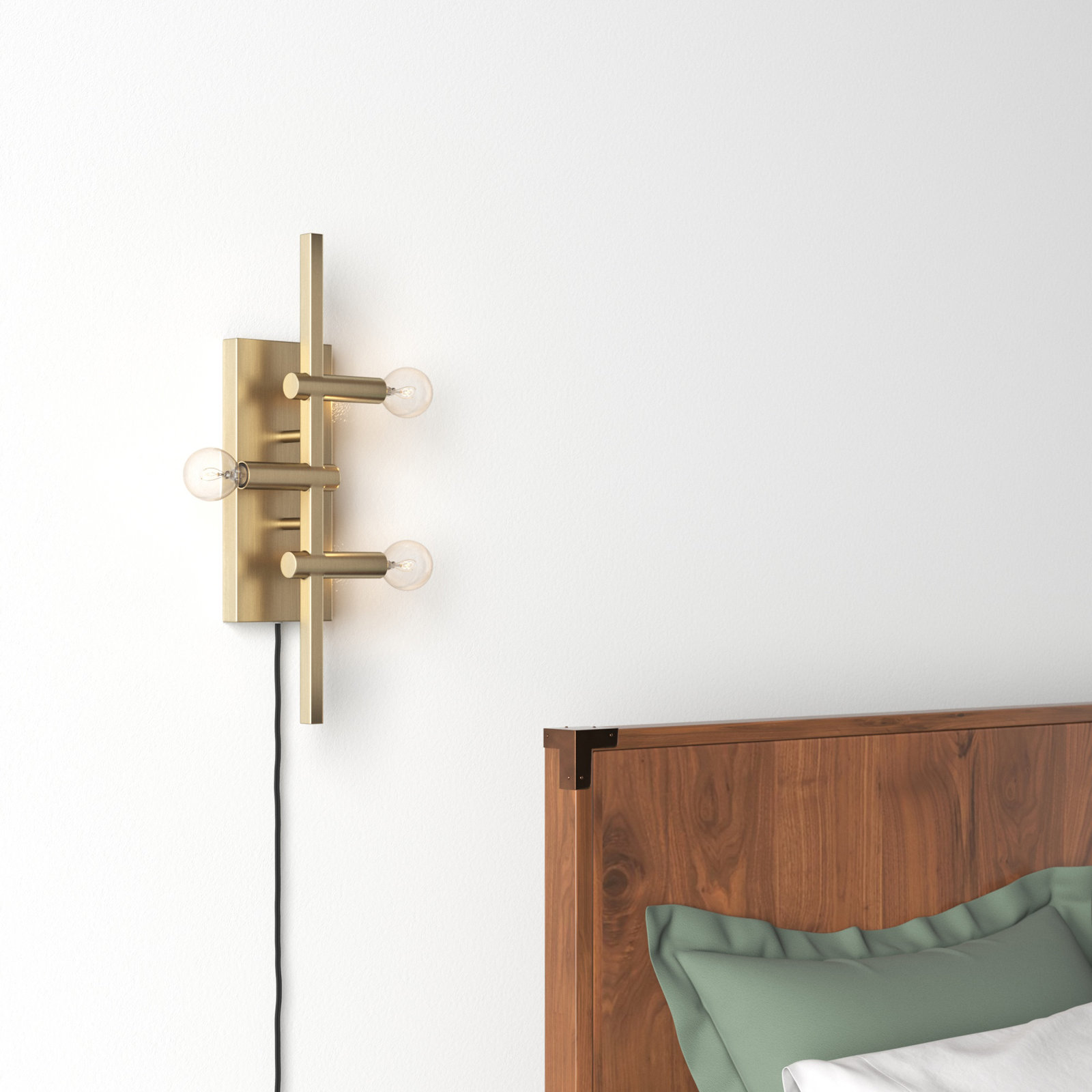 Luca 3 Light Dimmable Plug-in Armed Sconce