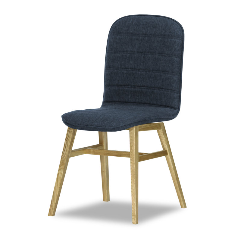 Caulfield 46cm H Fabric Upholstered Side Chair, Navy Blue
