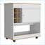 Chêne clair moderne Chariot-bar blanc neige, 6 casiers à bouteilles, 1 armoire, 4 roulettes | Panneau de particules | Panneau de particules