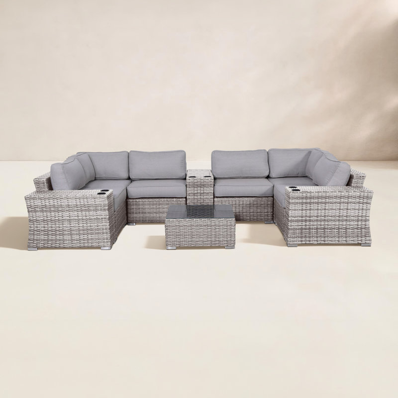 Fully Assembled 10 Piece Sectional Seating Group with Cushions