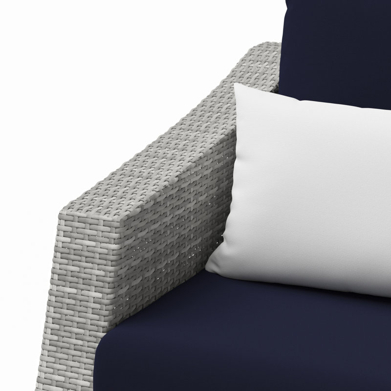 Ensemble de conversation de terrasse pour 2 personnes avec coussins Sunbrella Fionnula, Toile bleu marine
