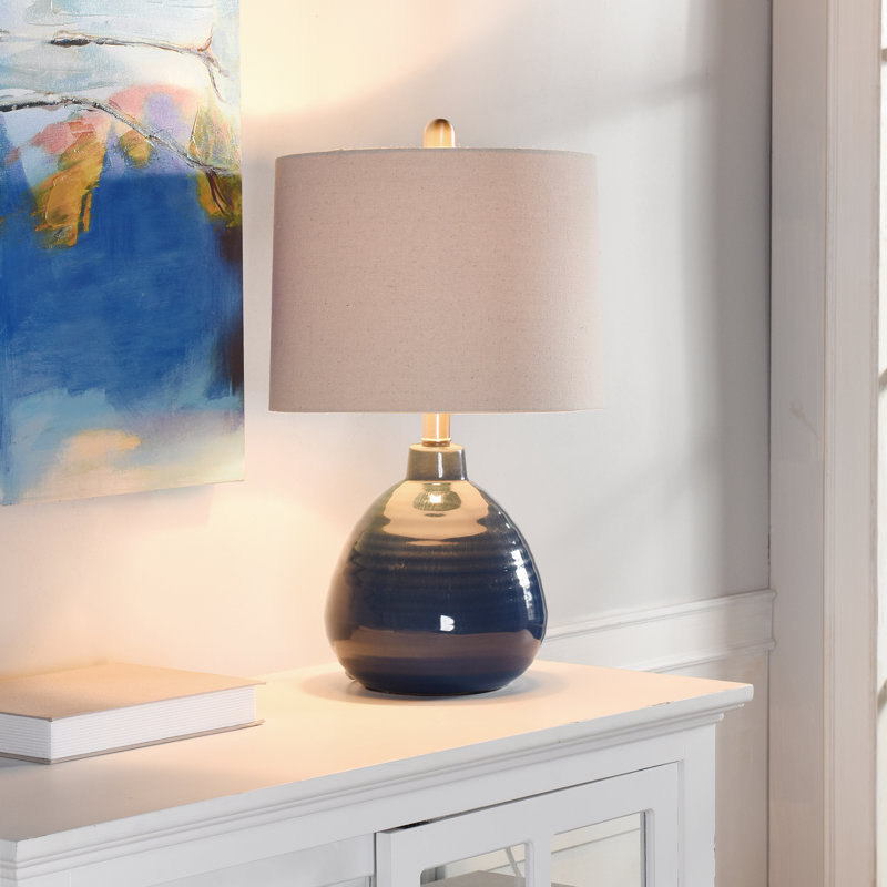 Alverez 21" Ceramic Table Lamp, Sailor Navy Blue