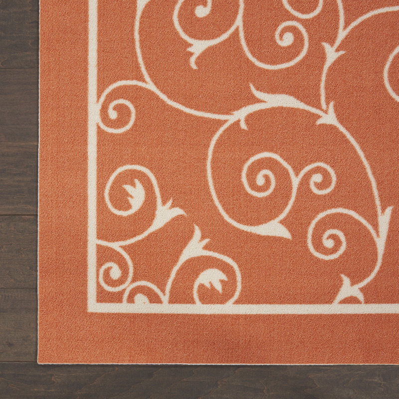 Tapis orange moderne Dian, Rectangle 4 pi 3 po x 6 pi 3 po
