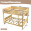 Lit superposé avec plateau pratique, lit superposé en bois massif avec tablettes de rangement et lattes améliorées-1236039374