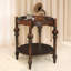 Table de bout emboîtable, tables d'appoint rondes en bois massif avec rangement, table d'appoint rétro pour petit salon, P 25 po x H 24 po, brun foncé