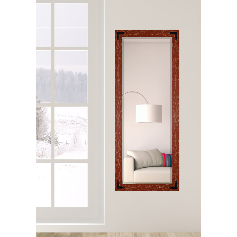 Miroir pleine grandeur biseauté, H 59 po x l 20 po, Rouge brique