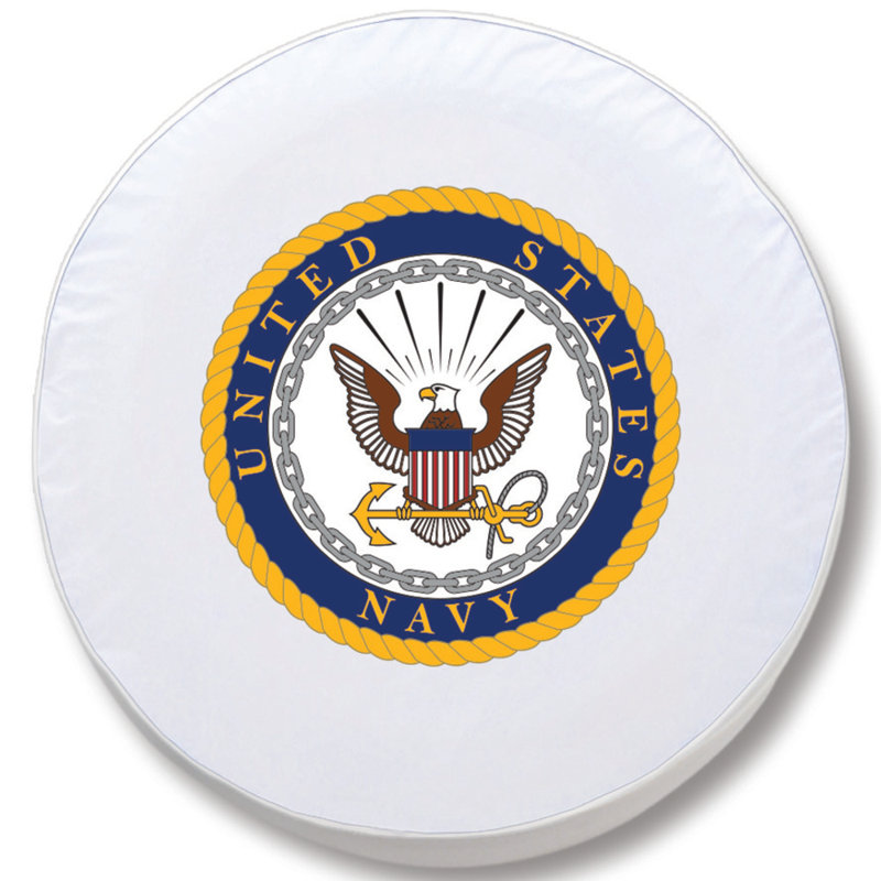 Housse de roue de cravate US Military, Blanc, E10, Bleu marine
