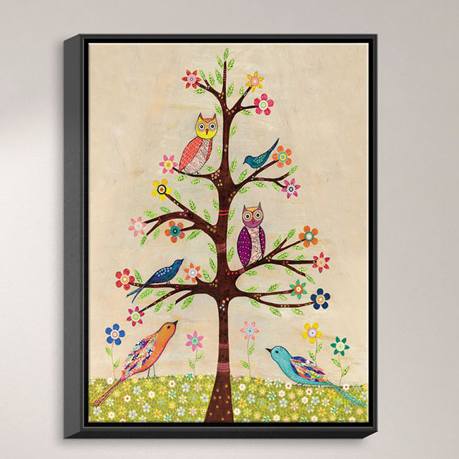 « hibou oiseau tree ii », impression sur toile, H 20 po x l 16 po x P 1,5 po, Toile tendue