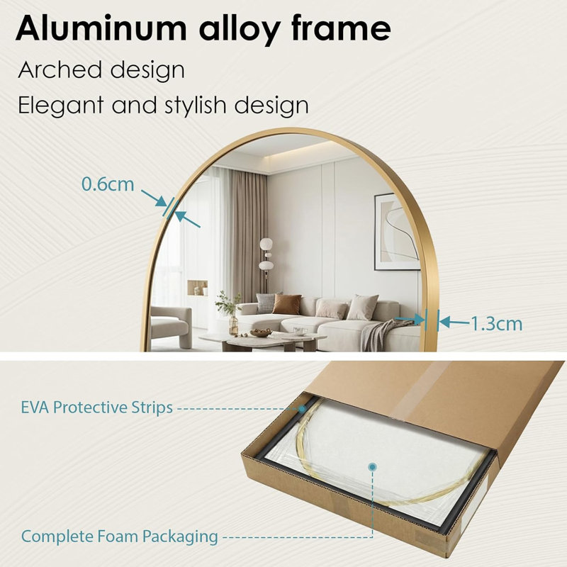 1.5mm W 161.5mm H Framed Medicine Cabinet Mirror 0 Fixed, Gold