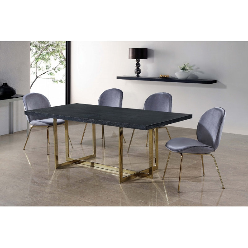 Chaise de salle à manger en velours Queensway