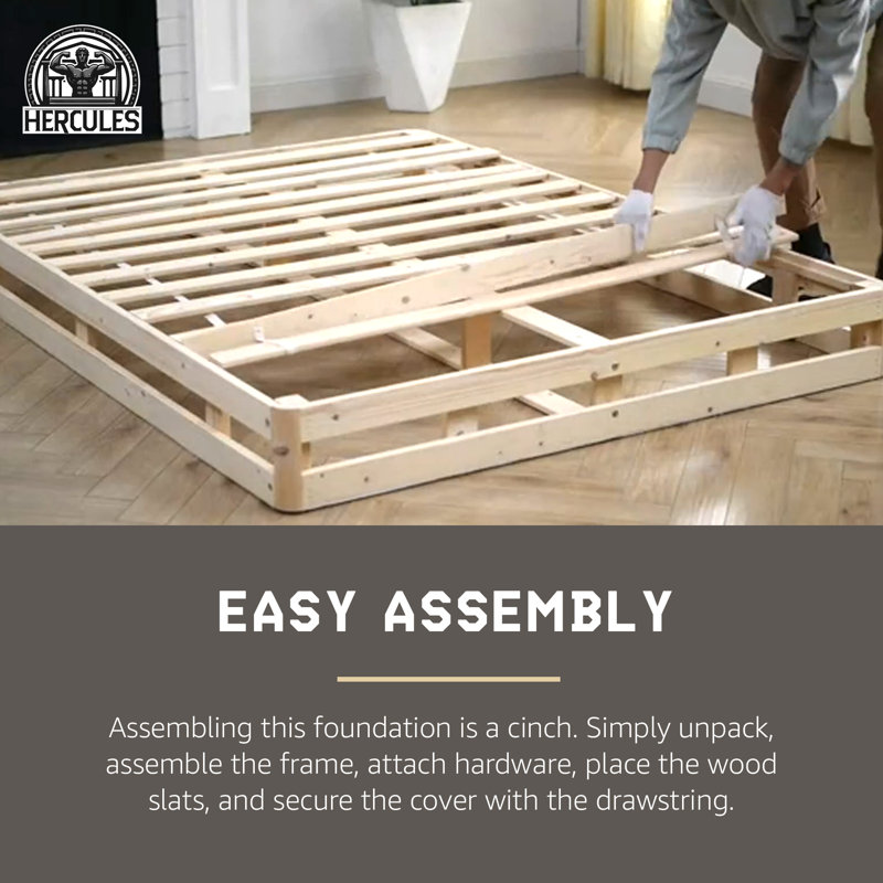 Hercules Foundation Mattress Box Spring Replacement , California King, Low Profile (4")
