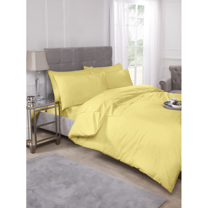Percale 180 Thread Count Plain Cotton/Polyester Pillowcase, Lemon