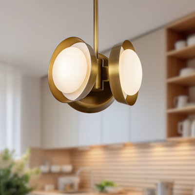 Luminaire suspendu unique en acier à 3 lumières Alonso