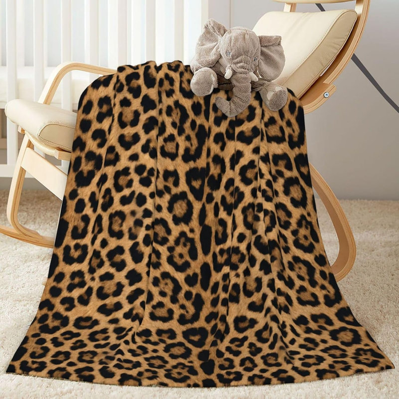 Jeté à imprimé guépard Leopard Animal, 40" L x 30" W