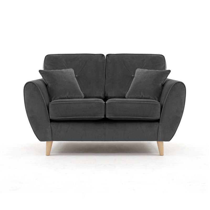 Rafe 2 Seater Velvet Sofa, Anthracite Velvet