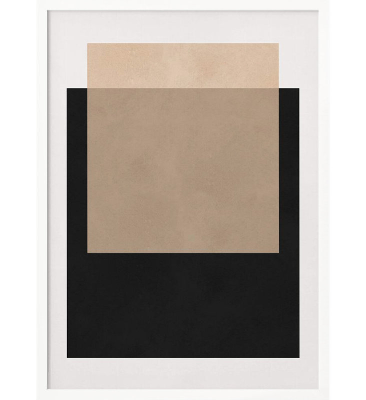 "Géométrie superposée", art mural encadré, Blanc, H 48 po x l 36 po