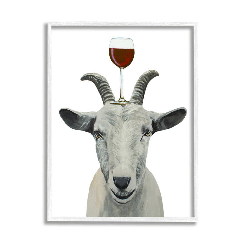 Portrait d'un verre de vin en chèvre monochrome par Coco de Paris - Peinture, H 20 po x l 16 po x P 1,5 po