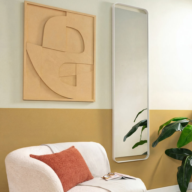 Rex Metal Rectangle Wall Mirror, 175cm H x 46cm W, White
