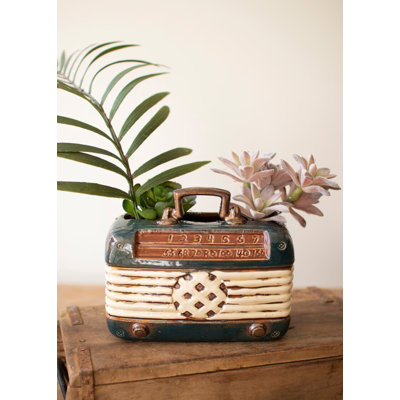  Ensemble de 2 pots de fleurs en céramique - plateau de table fantaisie - H 6 po