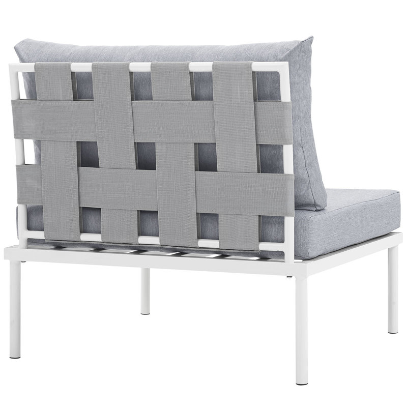 Chaise de terrasse en aluminium sans accoudoirs Harmony par Modway, gris clair