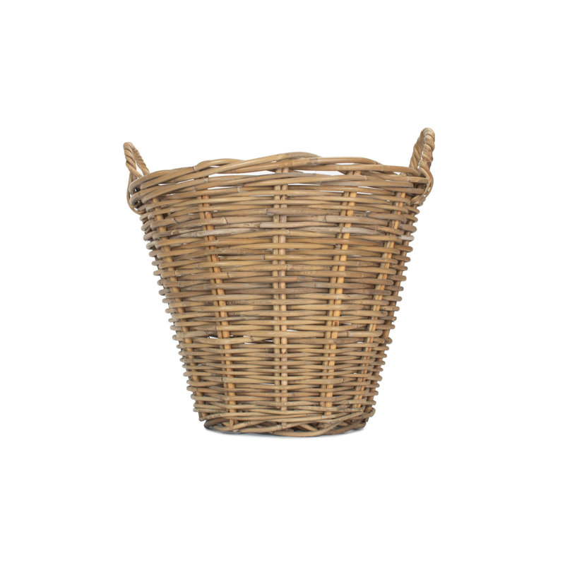 Carla Rattan Log Basket Carrier, 43cm H x 43cm W x 43cm D