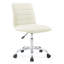 Chaise de bureau à dossier moyen ondulé en vinyle sans accoudoirs Modway-803849584