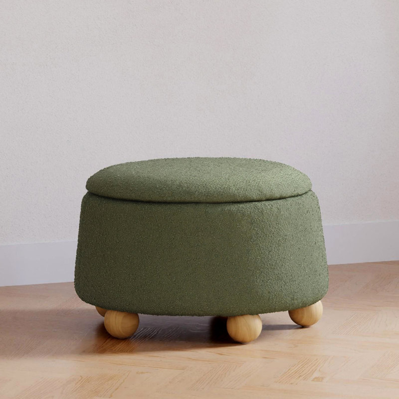 Tuffet Ottoman, Olive Boucle