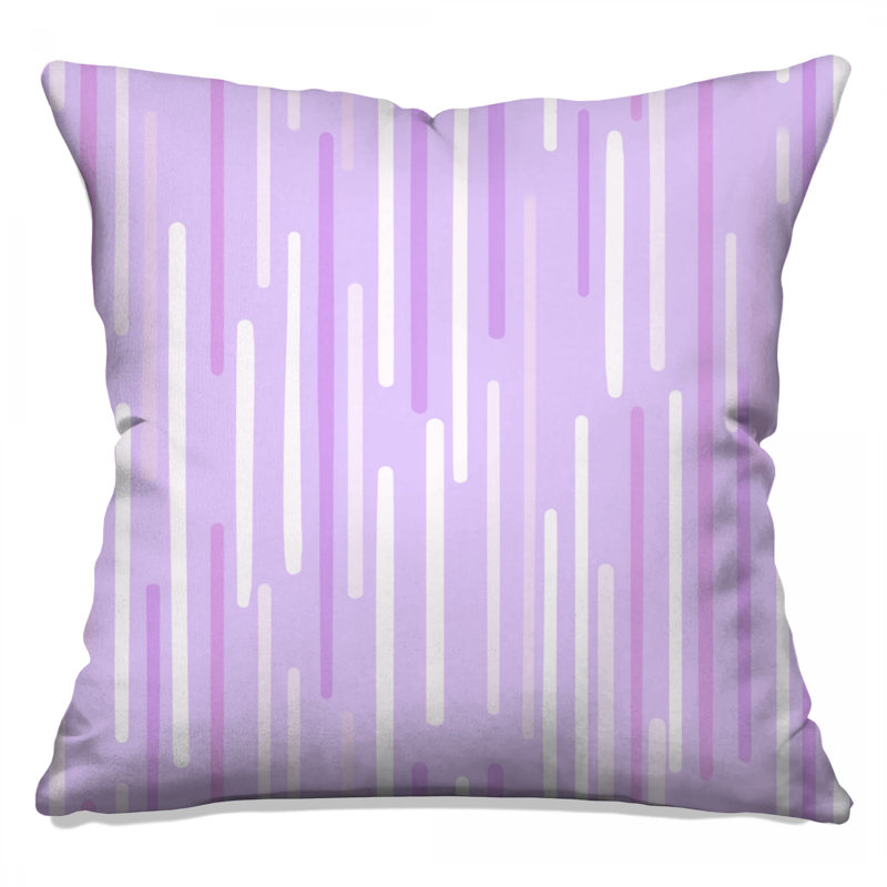 Coussin décoratif à rayures mauves, 18 po x 18 po