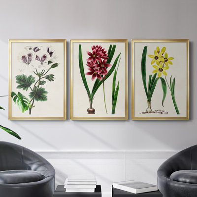 Toile encadrée antique de qualité florale antique avec encadrement prêt à accrocher