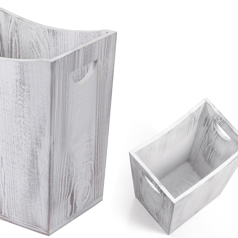 Poubelle en bois Rustic Farmhouse, Gris rustique