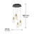 Woodsdale 4 - Light Black/Gold LED Sphere Pendant