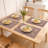 Beige PVC Placemats Scratch Heat Resistant Washable Table Protectors for Christmas Decor & Dining -1993670345