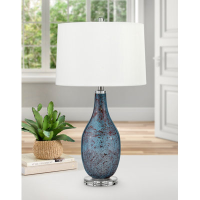 Lampe de table 29 "bleu clair et rouge avec port USB Bitonto