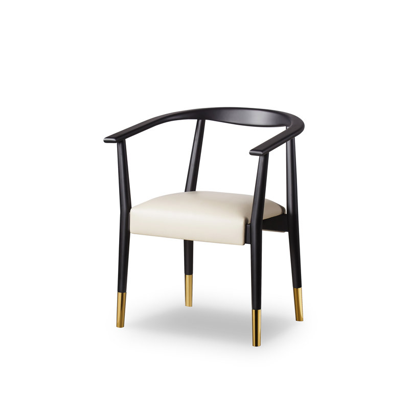 Upholstered Arm Chair, Matte Black