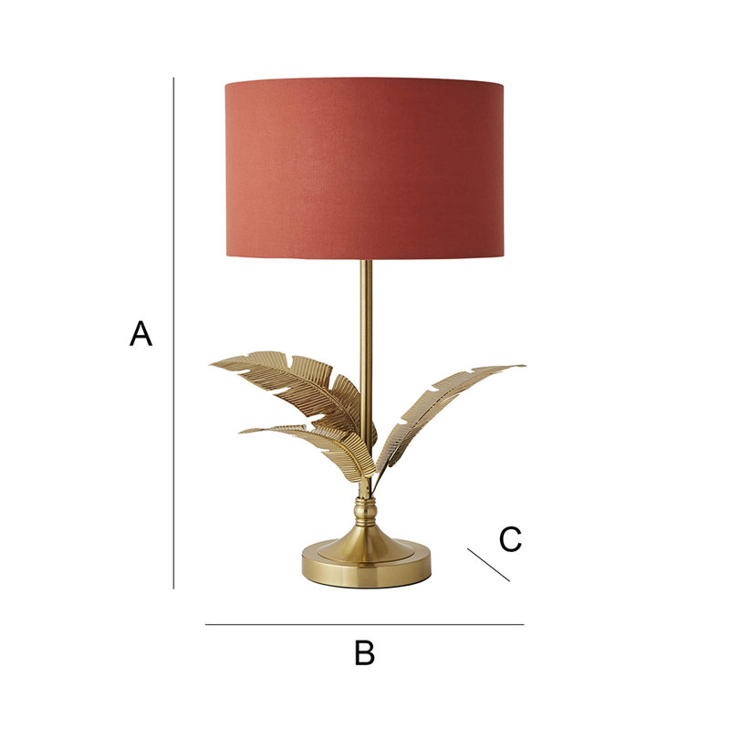 Waynesfield Metal Table Lamp, Cotton / Cotton Blend, Yes, Orange