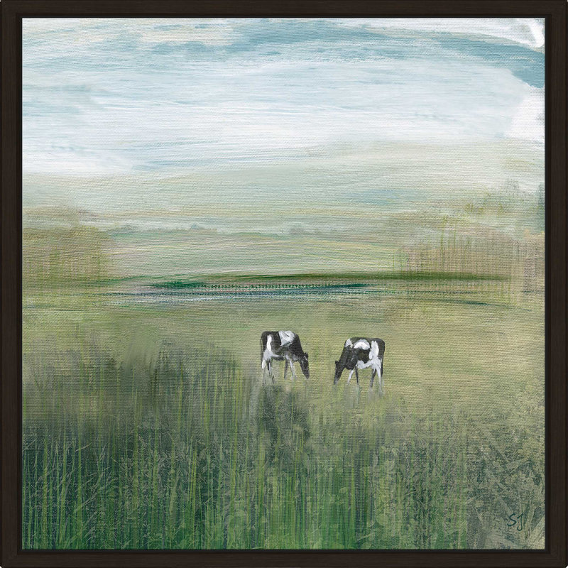 « pâturage », reproduction de peinture à l’acrylique sur toile encadrée, H 31,5 po x l 31,5 po x P 2 po