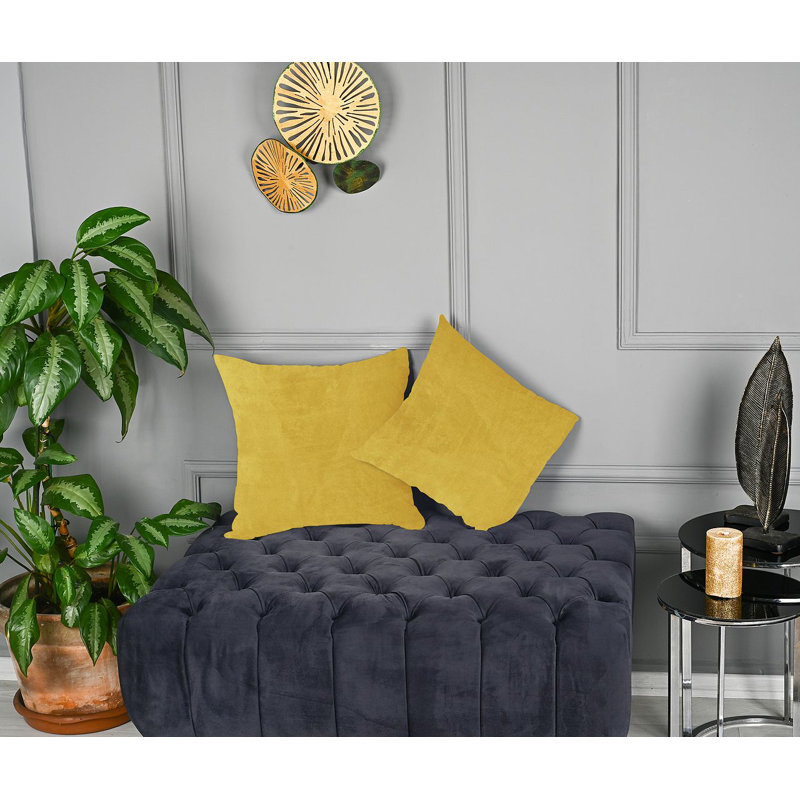 Matte Velvet Cushion Cover - 1 Pc, 51cm x 51cm, Banana