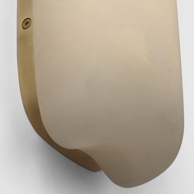 Kelly Wearstler Formosa 26" Linear Sconce, 25.75" H x 4.75" W x 3.25" D, Alabaster/Antique-Burnished Brass, 1600 W