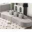 Canapé combiné moderne incurvé, canapé en tissu éponge, canapé minimaliste dans le salon, appartement, aucun assemblage requis, trois coussins, gris-121059585
