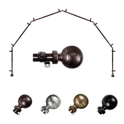 Katharina 6-Sided Bay Window Single Curtain Rod