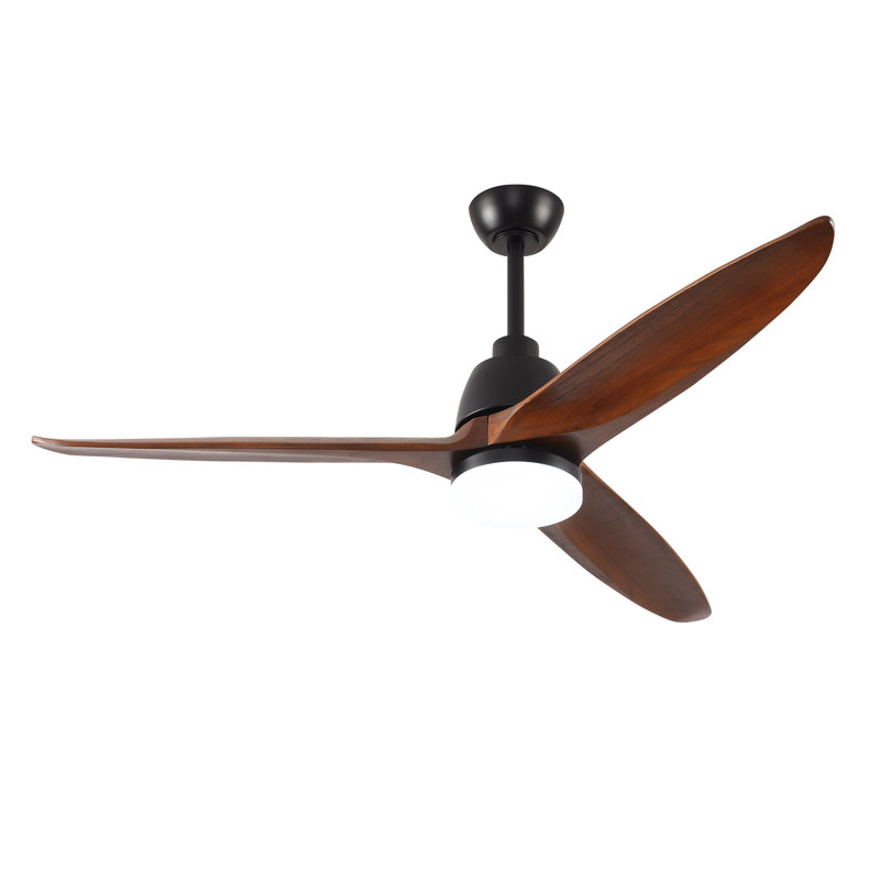 Ceiling Fans With Lights, Matte Black, Black Wood, 180 RPM