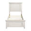Lit simple moderne en blanc - meubles de chambre à coucher en bois avec tête de lit et sommier à rails requis-453134249