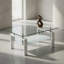 Table basse de salon en verre trempé transparent, 2 couches-599796751