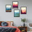Ensemble de 4 impressions murales encadrées sur un paysage d'automne et de montagne encadrées sur papier, impression de 4 pièces-93012265-93012268